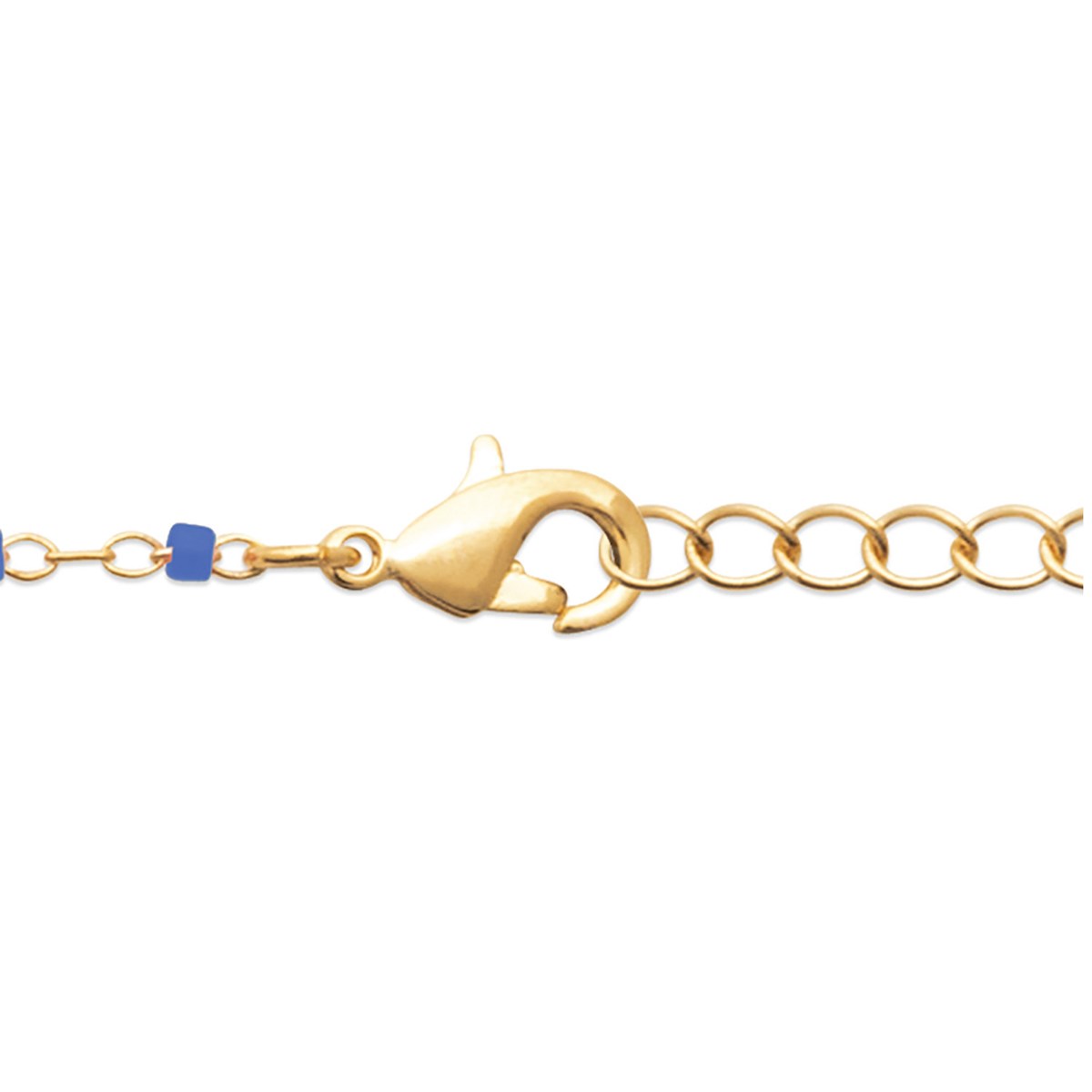 Collier Brillaxis perles de Miyuki bleu roiplaqué or 750/1000