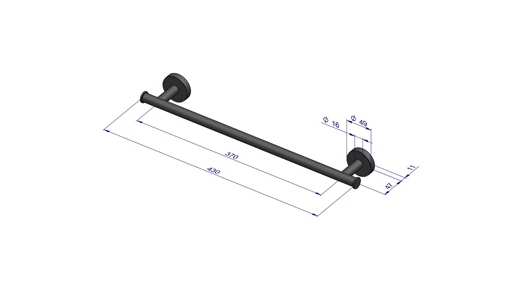 Plieger Como handdoekbeugel magnetisch 43cm mat zwart