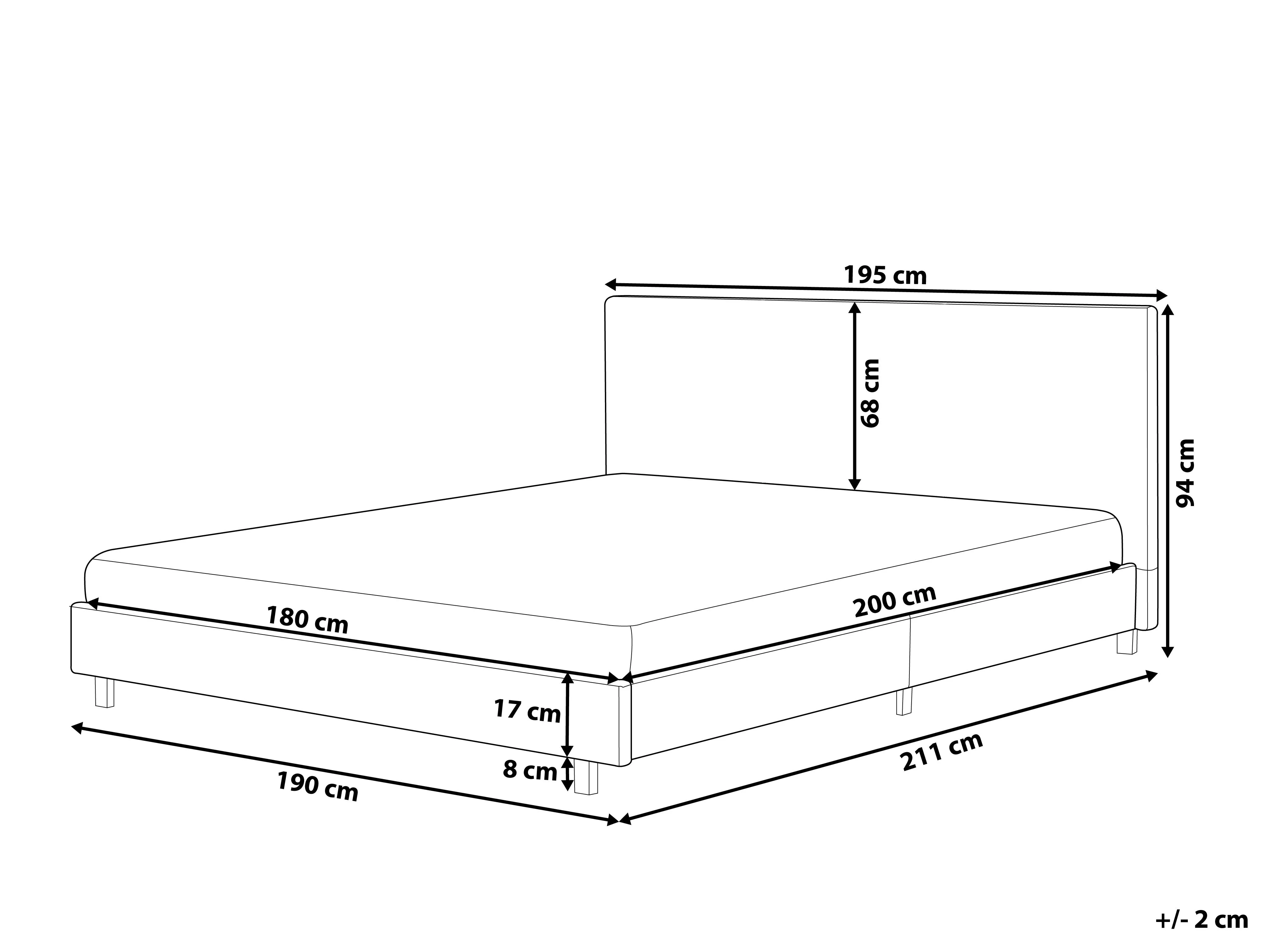 Bed Bouclé ALBI 180 x 200 cm Beige