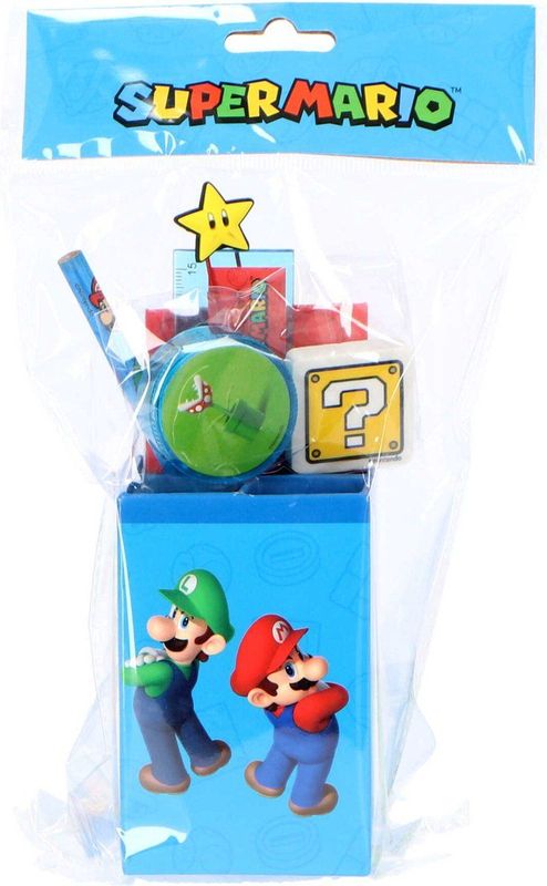 Super Mario - Gevulde Pennenbak - 7 Delig - Inclusief Potlood, Liniaal, Gum