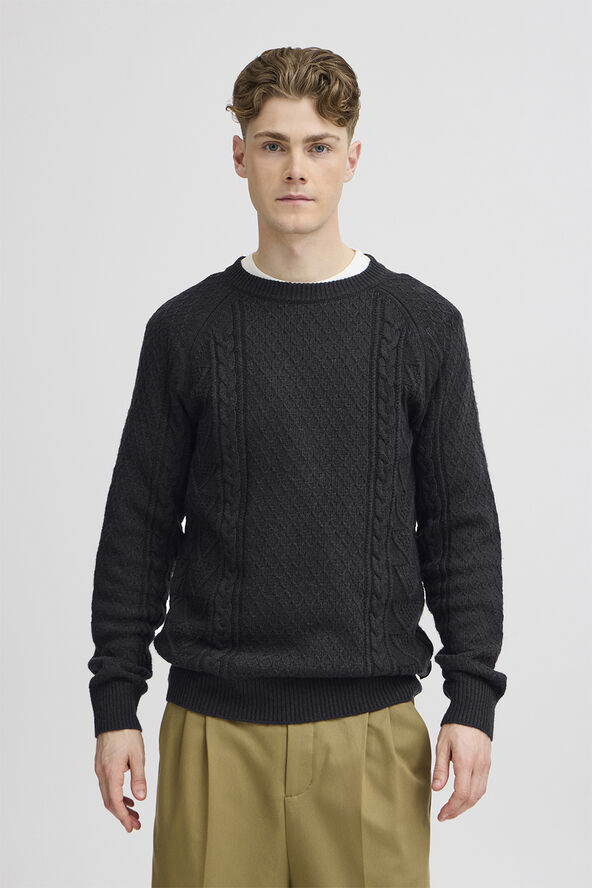 Casual Friday CFKRISTIAN crew neck cable knit Dark navy
