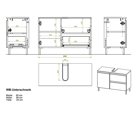 Waschbecken-Unterschrank »Torrance«, groß