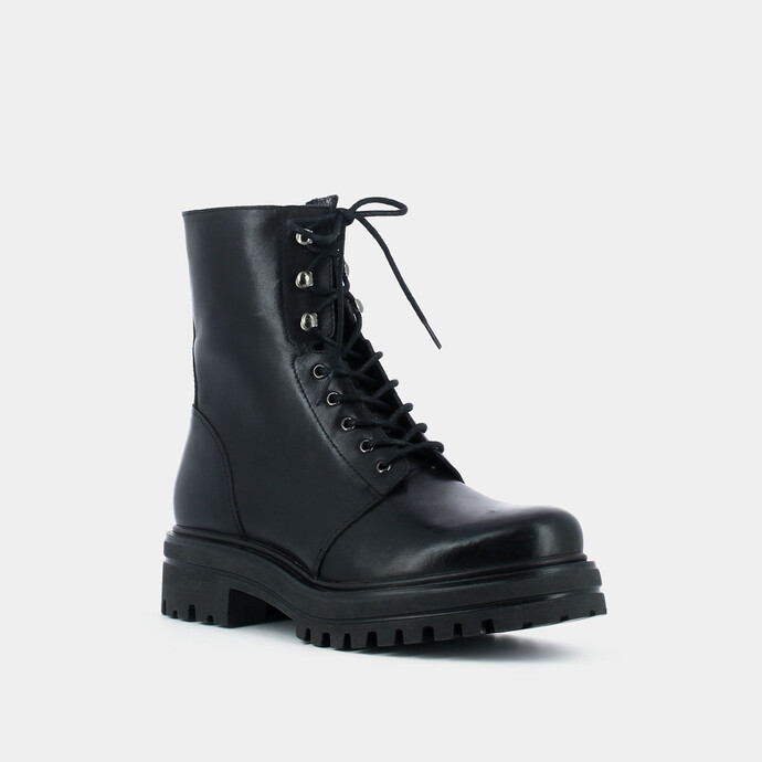 Bottines à lacets  en cuir noir
