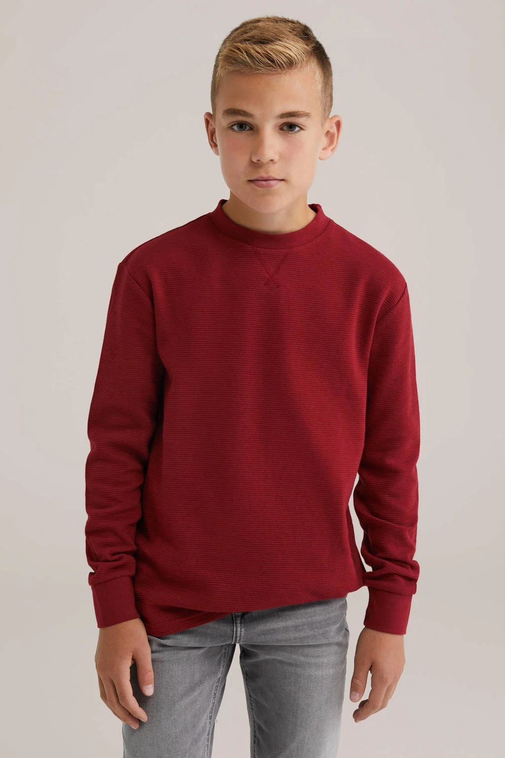WE Fashion Blue Ridge sweater donkerrood