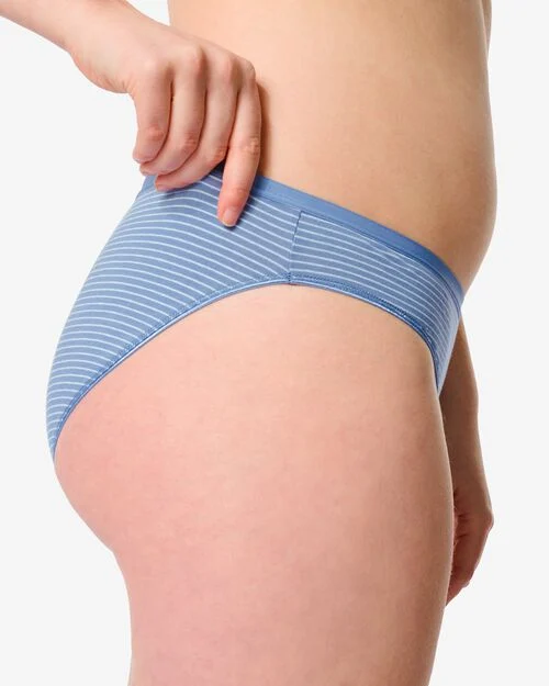 2 slips femme coton stretch bleu