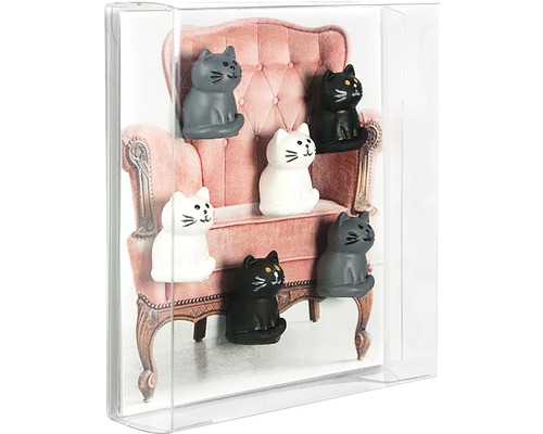 Decoratieve kattenmagneten, set van 6