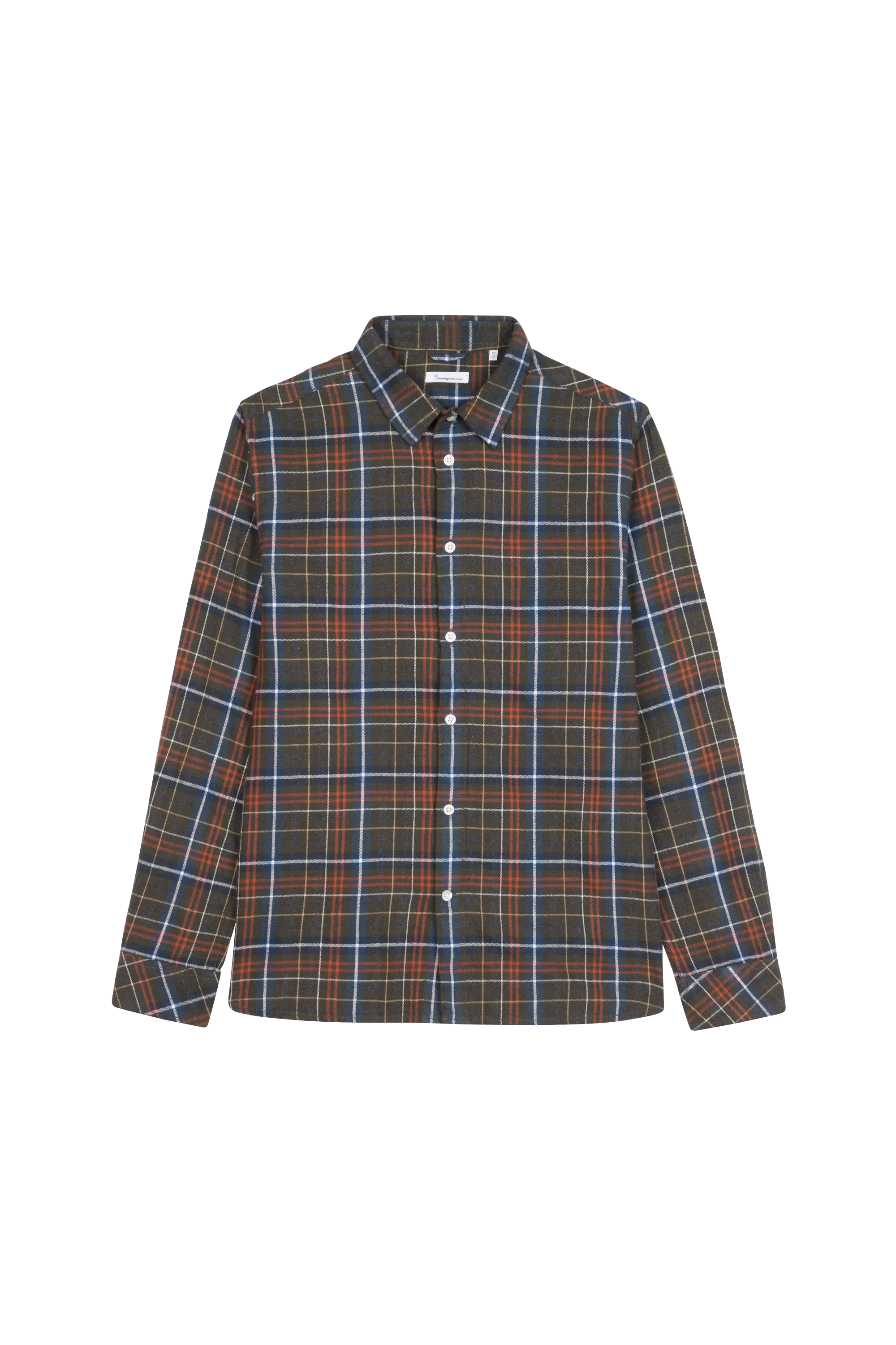 KNOWLEDGE COTTON APPAREL Chemise droite col classique en coton bio à carreaux LARCH Multicolore