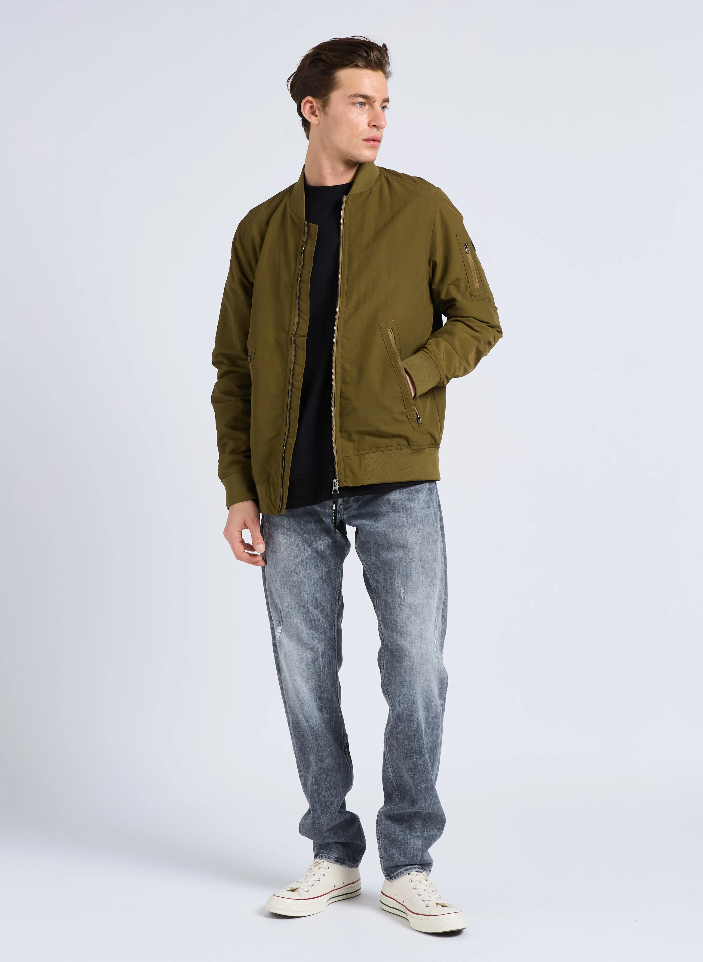 DINOL - Blouson col montant zippé | Vert