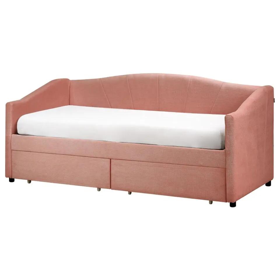 VITTEL - Bed met opberger - Roze - Polyester