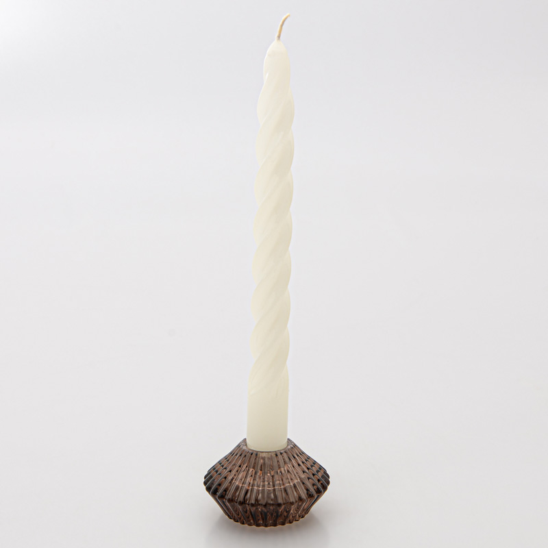 Porte bougie en verre marron