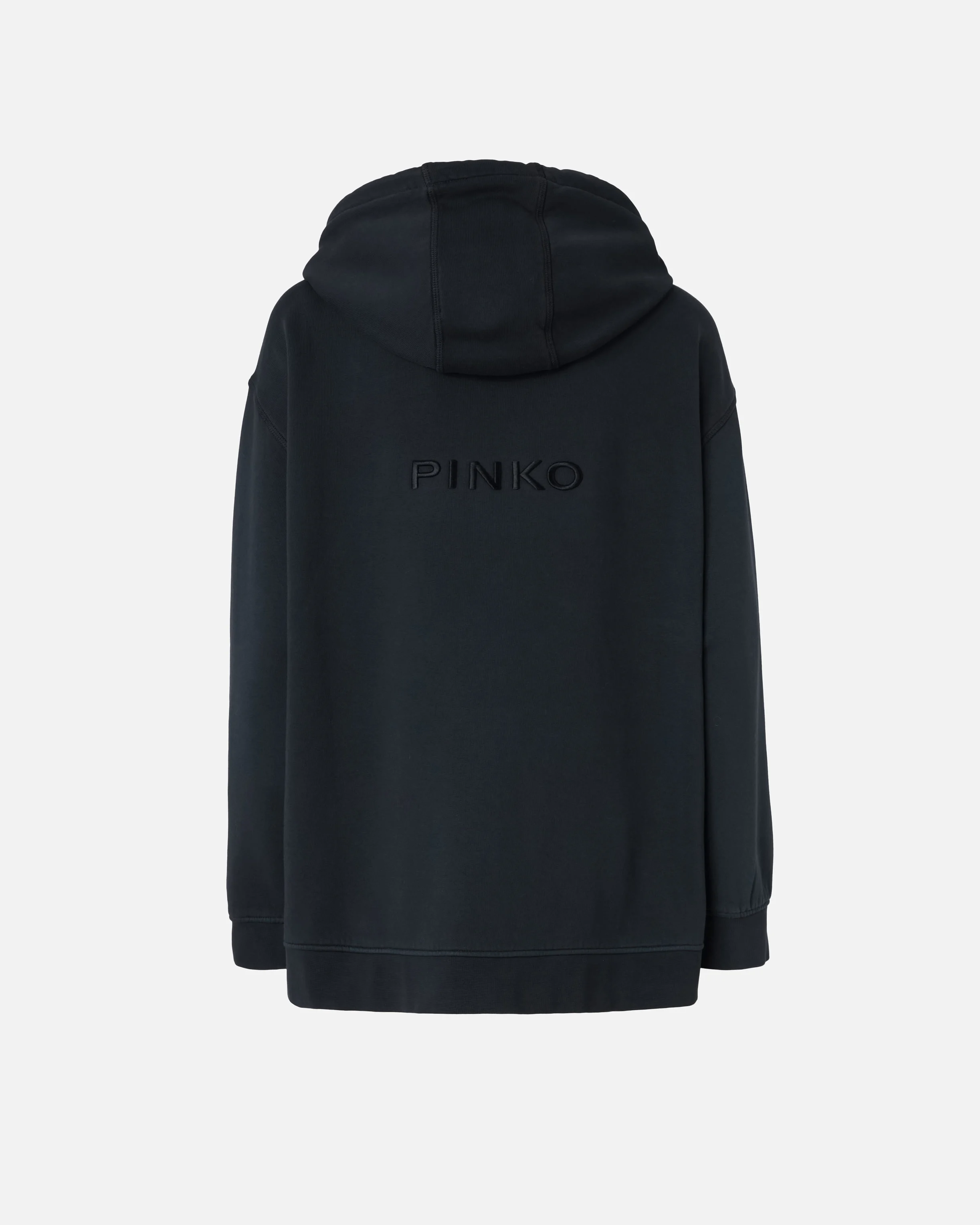Sweat-shirt zippé à capuche et logo brodé | Noir