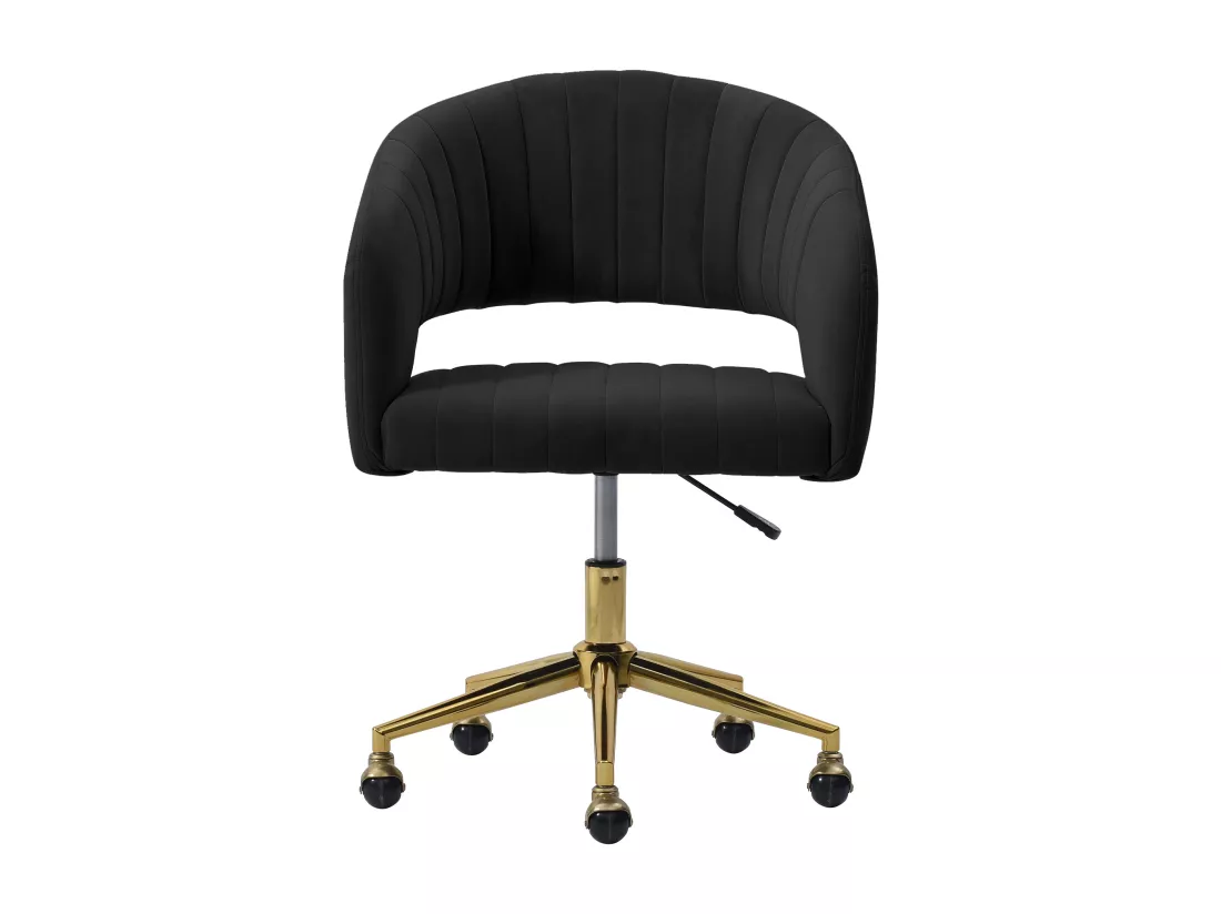 Chaise de bureau en velours - Noir et doré - Hauteur réglable - TIRIESI de Pascal Morabito