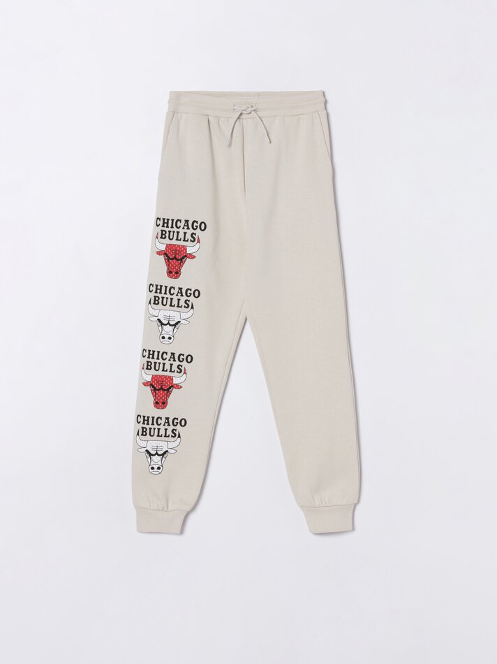 Calça de moletom cinza do Chicago Bulls da NBA