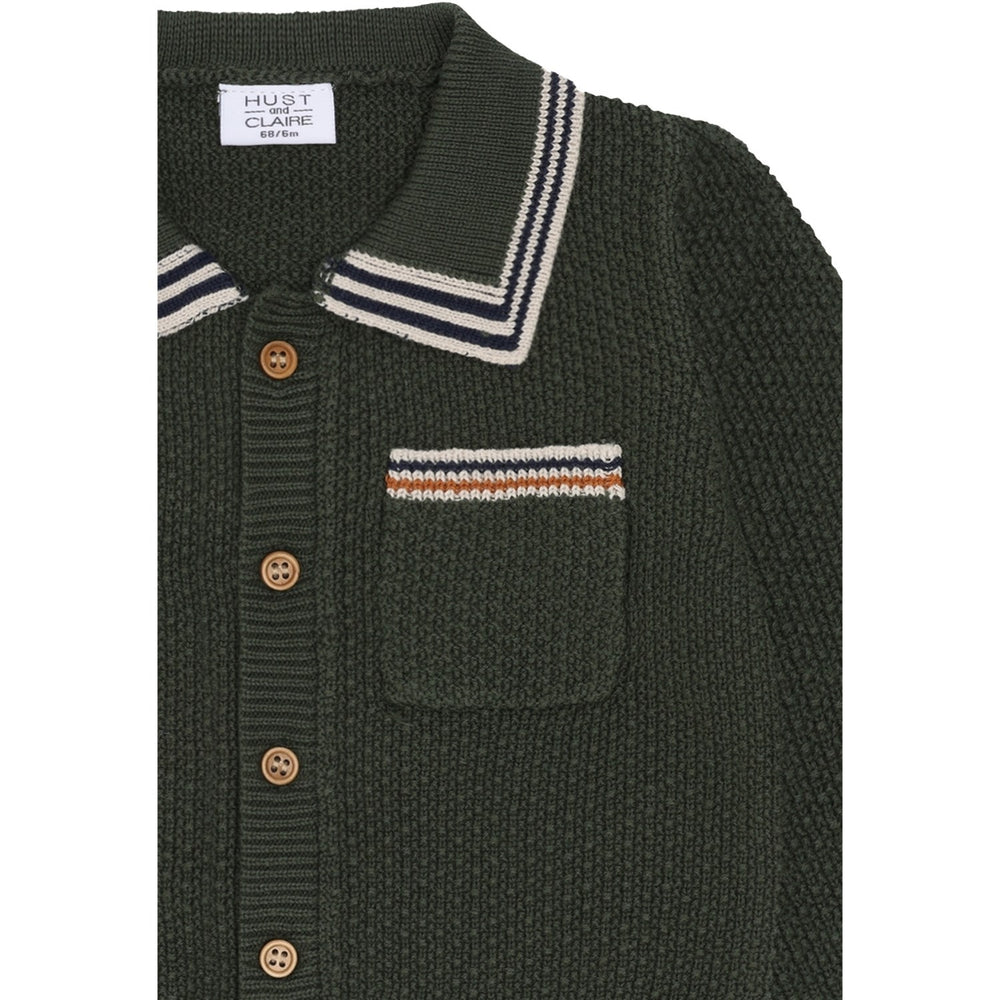 Køb Hust & Claire Deep Ivy Charli Polo Cardigan