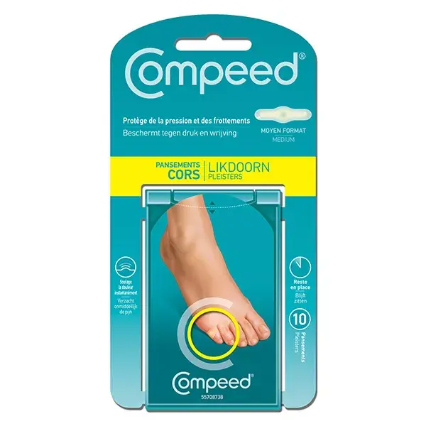 Curativos para calos Compeed, tamanho médio, 10 unidades