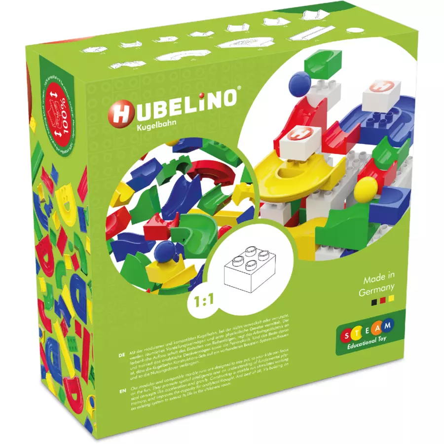 HUBELINO® Kugelbahn Bahnelemente Set, 55-teilig