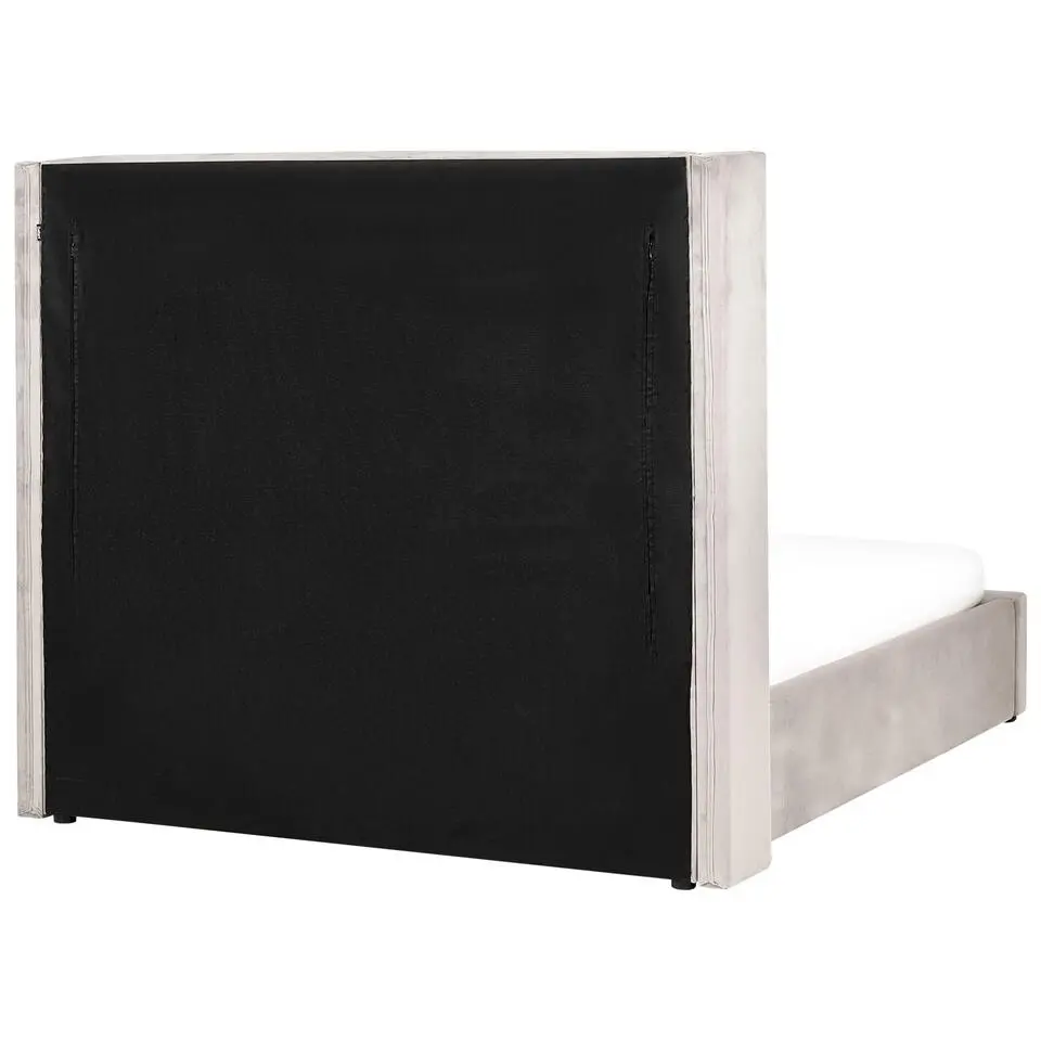 LUBBON - Bed met opbergruimte - Taupe - 140 x 200 cm - Fluweel