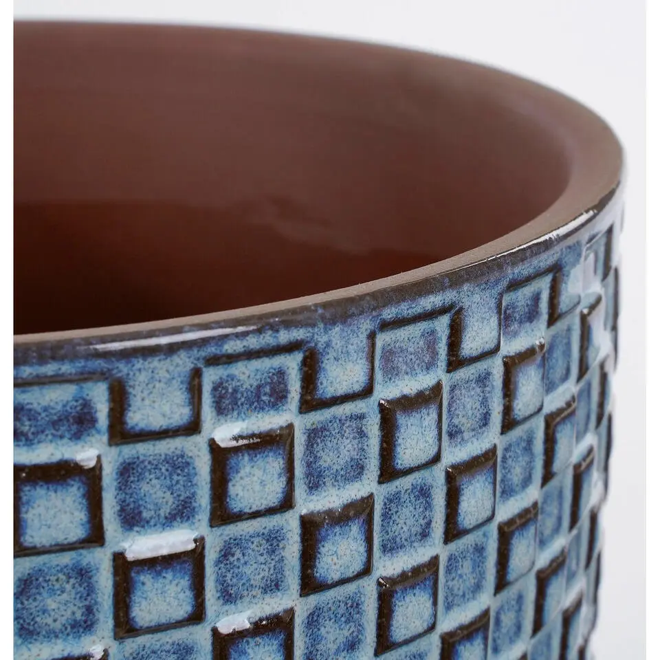 Mica Decorations Plantenpot - keramiek - blauw - D17 x H16 cm