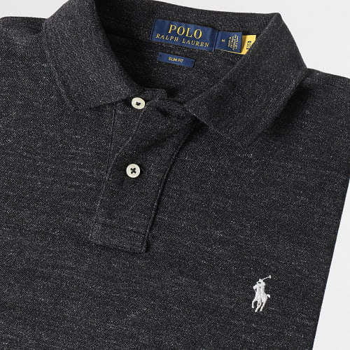 Polo Manches Courtes Noir Chiné