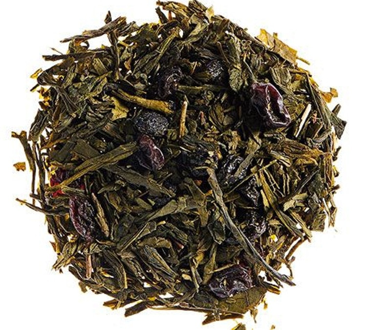 Thé vert Sencha Myrtille - Vrac 100g - COMPTOIR FRANÇAIS DU THÉ