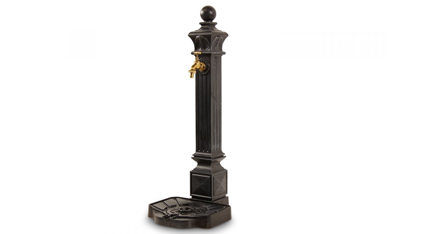 Fontaine de jardin aluminium gris 29x33x81cm