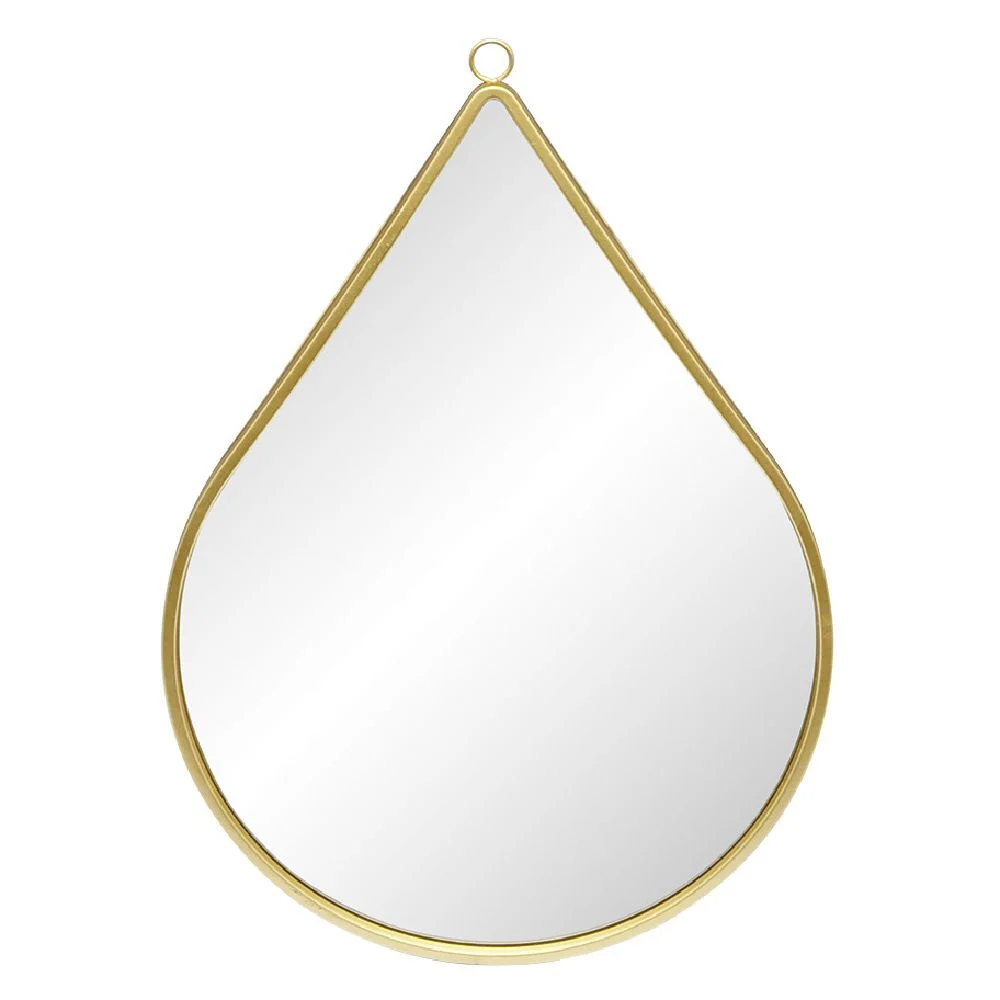 Miroir forme goutte métal doré