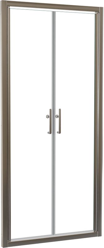 Linie - Cadiz - Douche Pendeldeur - Helder Glas - 90 cm x 190 cm - Geborsteld Chroom Profiel