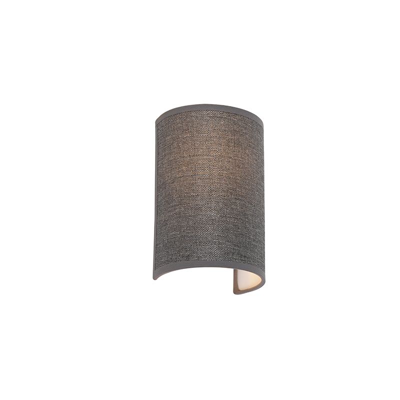 Moderne wandlamp grijs - Simple Drum Jute