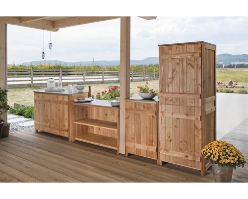 Tuinkast/buitenkeuken dressoir met 2 deuren, type 543, 120 x 58 x 92 cm, Douglasspar