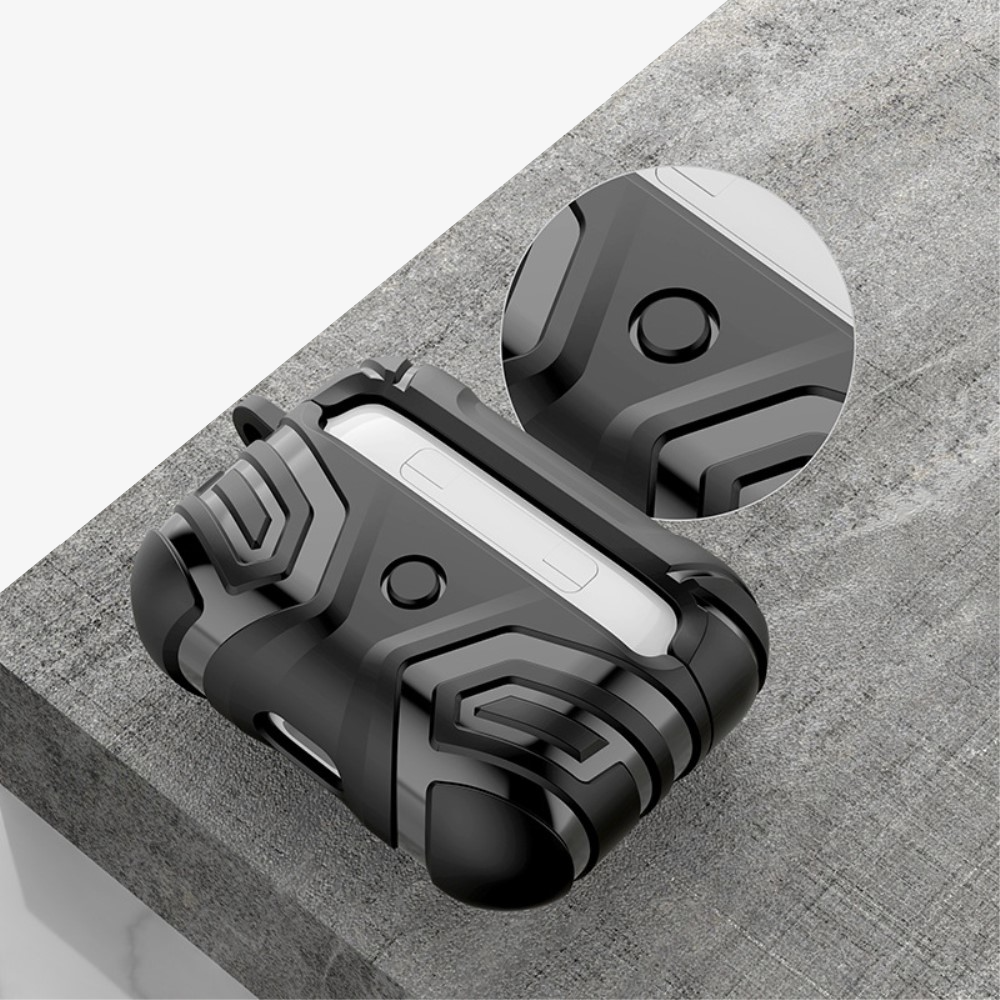AirPods Pro 2 / AirPods Pro Outdoor Gummi Schutzhülle mit Karabinerhaken - Schwarz