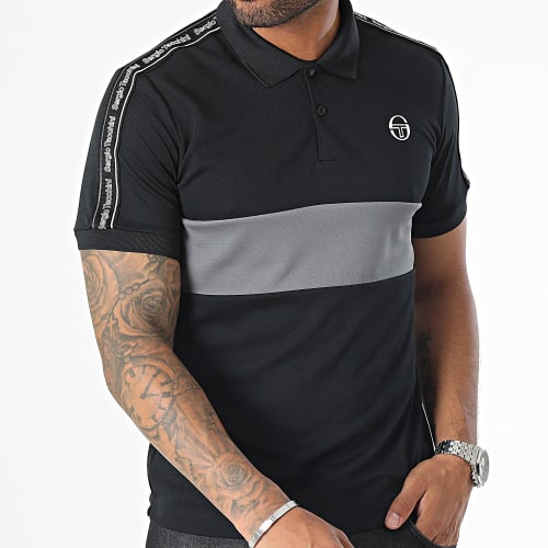 Polo Manches Courtes A Bandes 40293 Noir