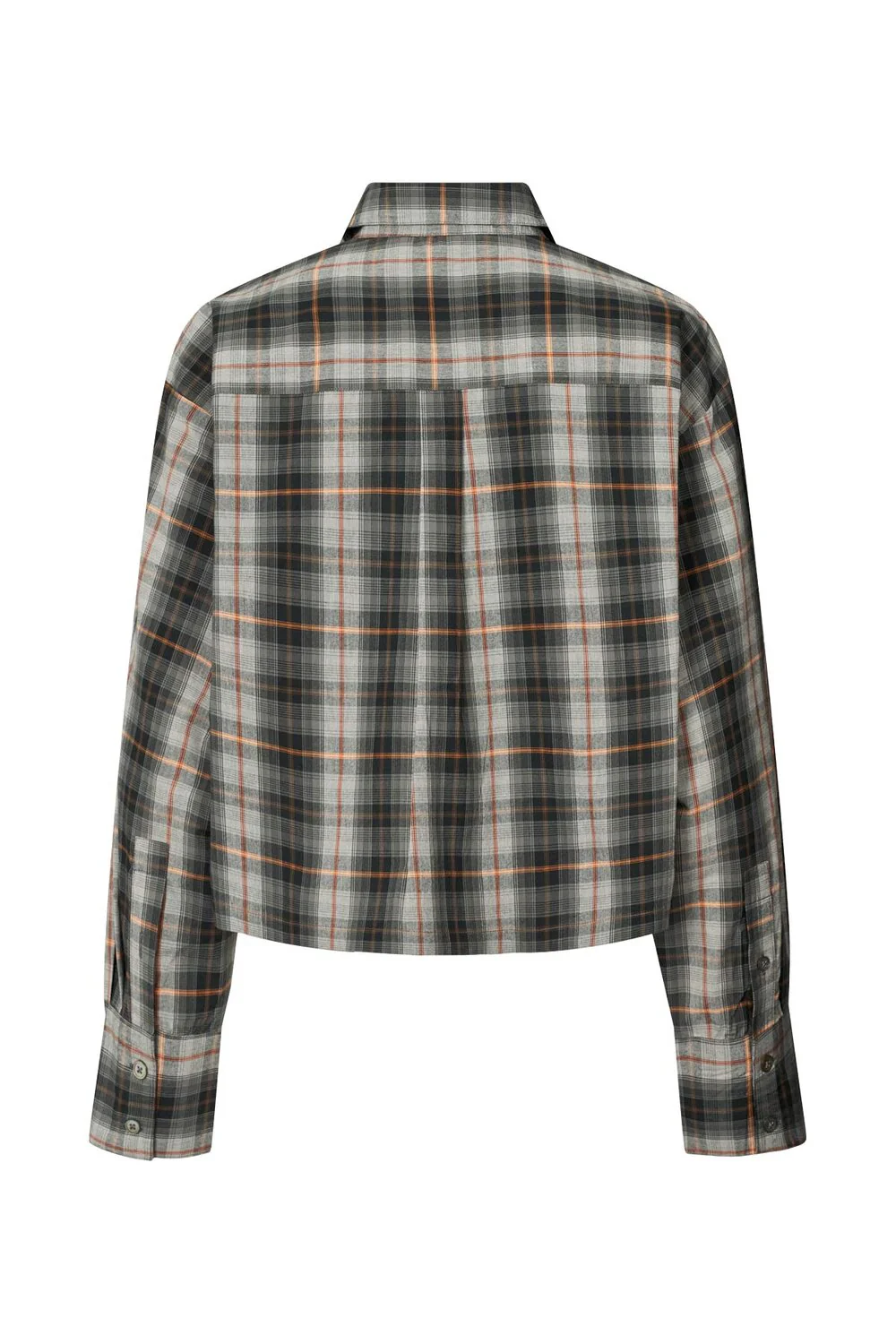 Rabens Saloner  Seval Check shirting cropped skjorte - Grey check