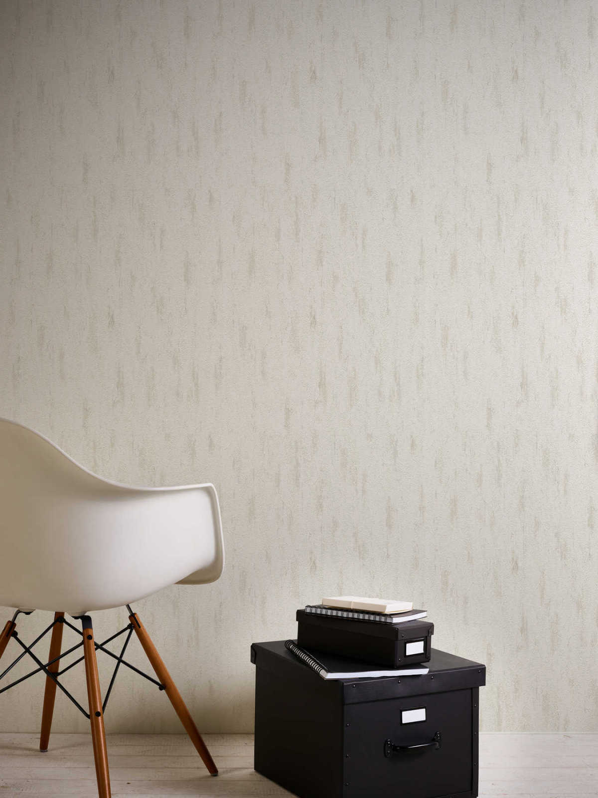 Papiertapete STRUKTURA 2 - weiß-beige - 10 Meter