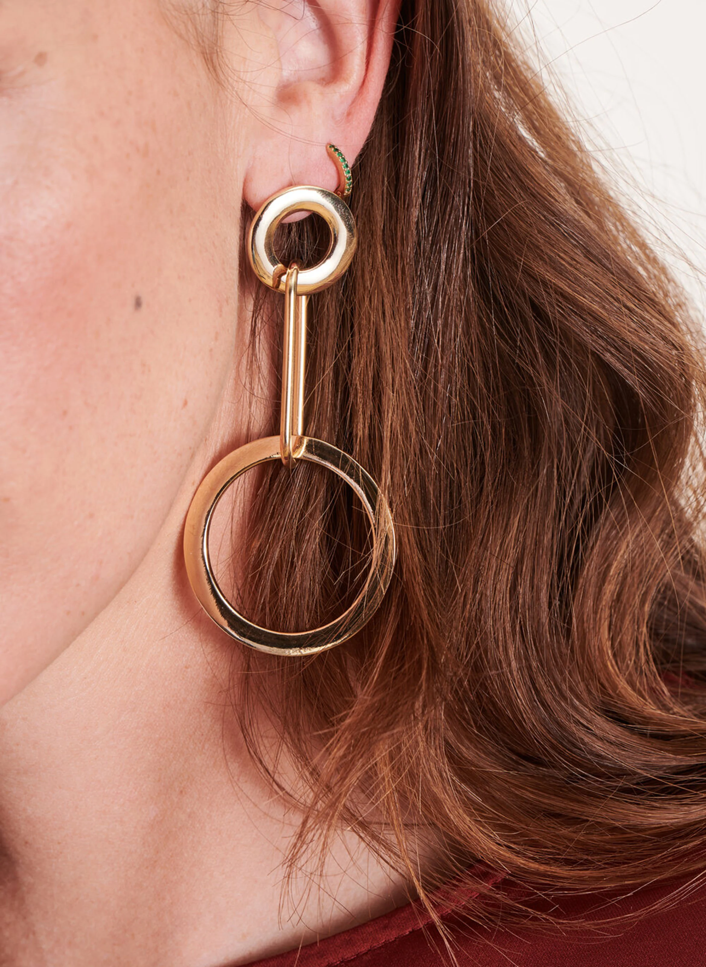 Boucles d'oreilles pendantes en laiton mélangé | Jaune