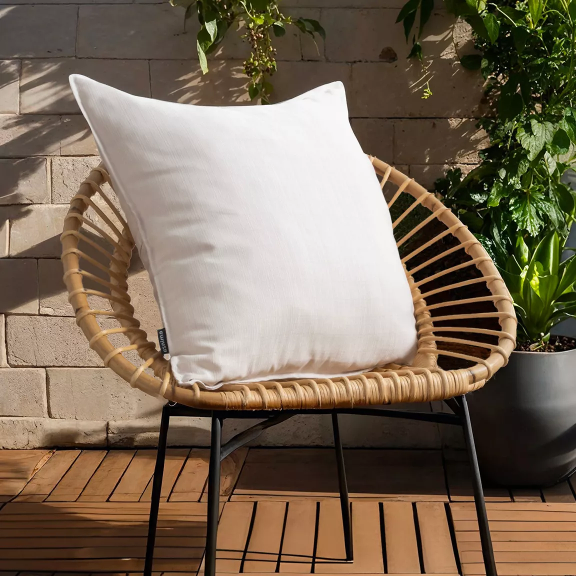Coussin extérieur carré (60 x 60 cm) Sunset Ecru