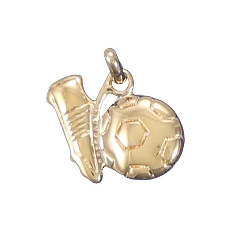 Pendentif football la chaussure et le ballon en estampe - Plaqué-or
