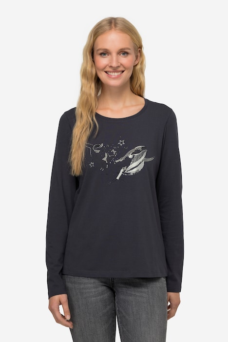 T-Shirt, Wal, Rundhals, Langarm