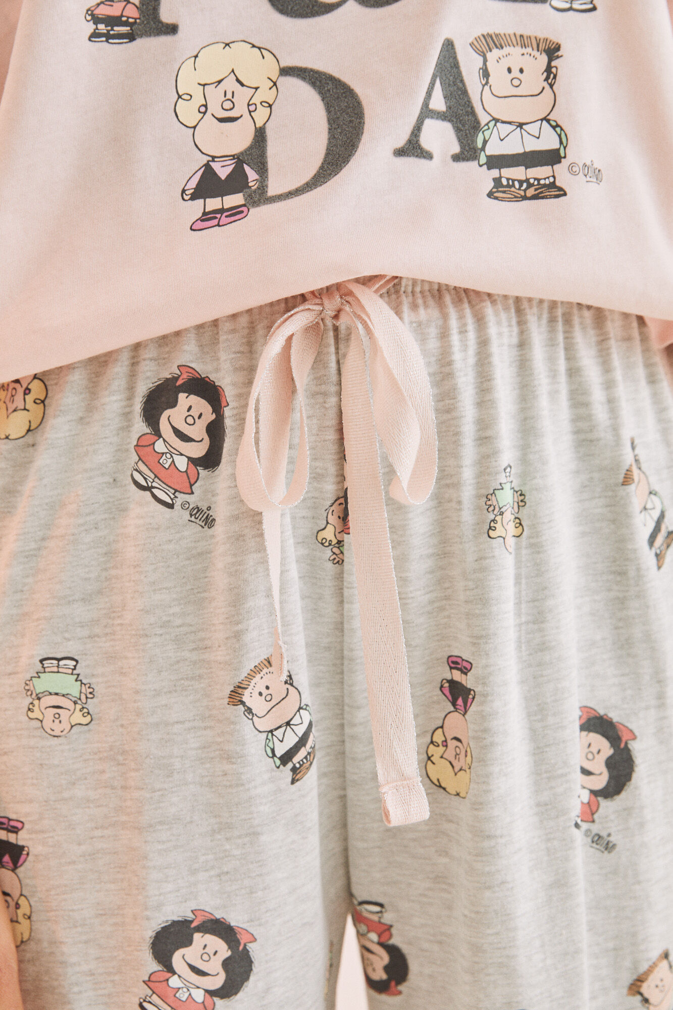 Pijama de algodão com saia longa Capri - rosa