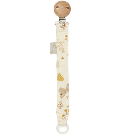 Cam Cam Schnullerketten - Beige m. Blätter/Schmetterlinge