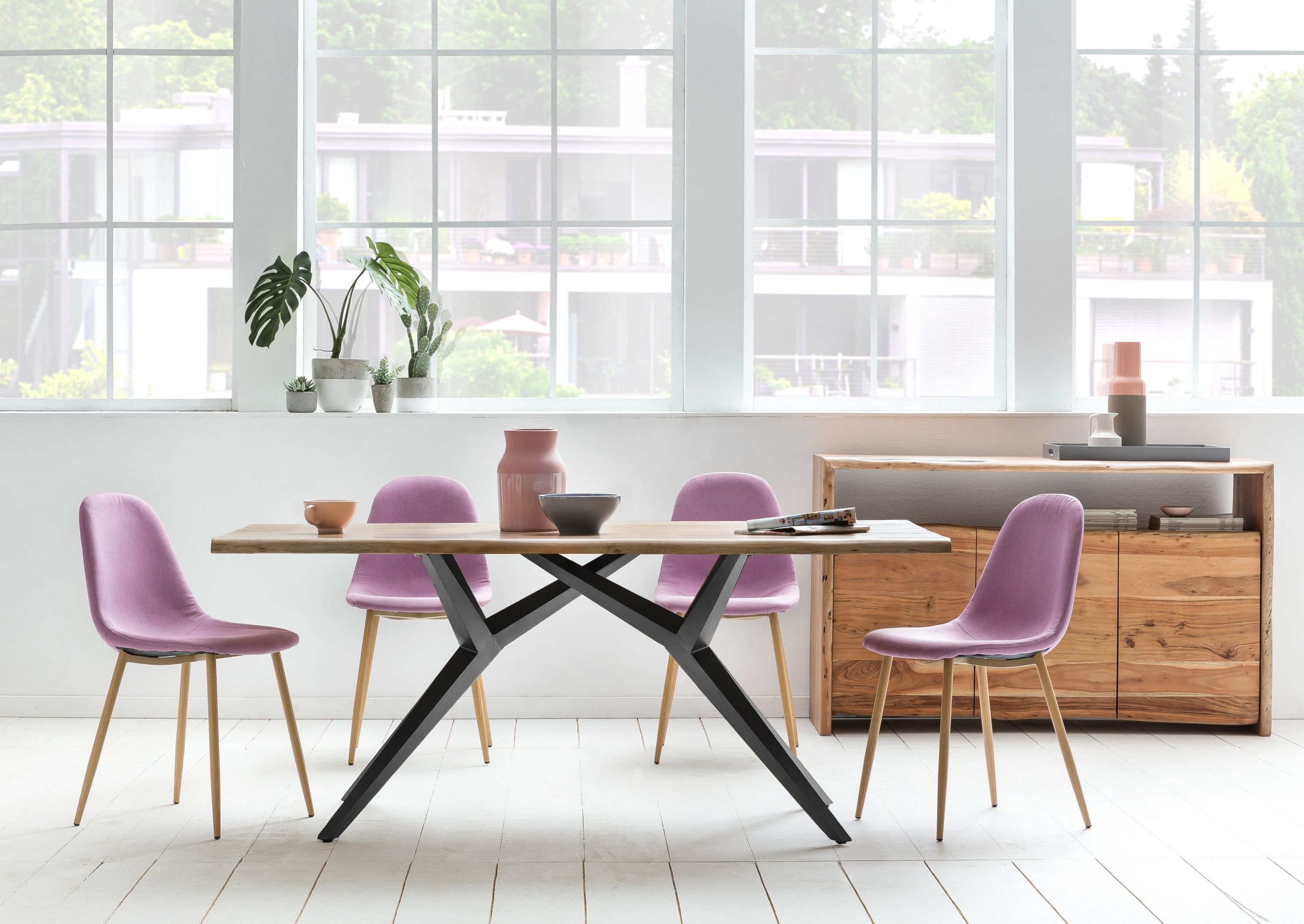 Tisch 180x100 Wildeiche Metall Esstisch Speisetisch Küchentisch Esszimmer Küche