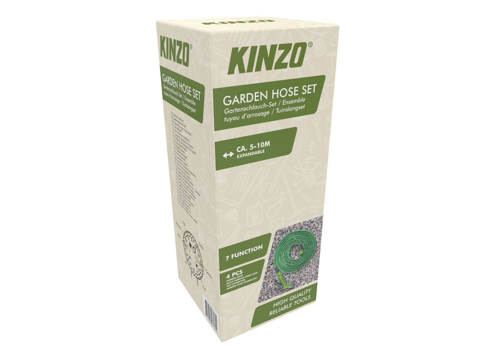 Kinzo Flexi Gartenschlauch-Set 5-10m