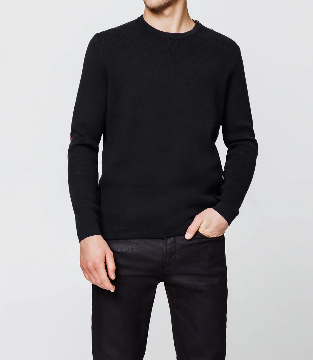 Pull marine coudieres suede