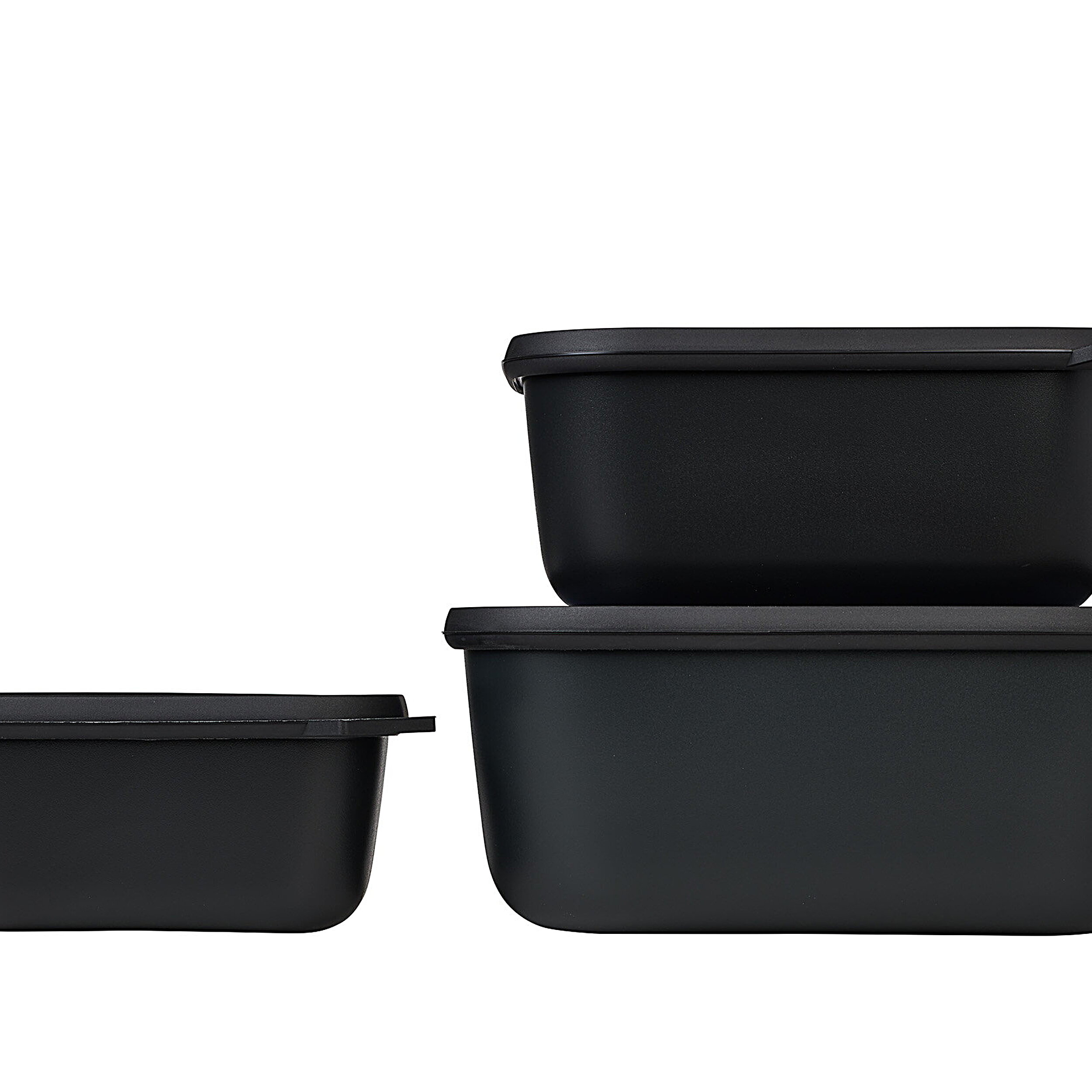 Mepal Cirqula 3-delig rechthoekige XL vershouddozen - Black