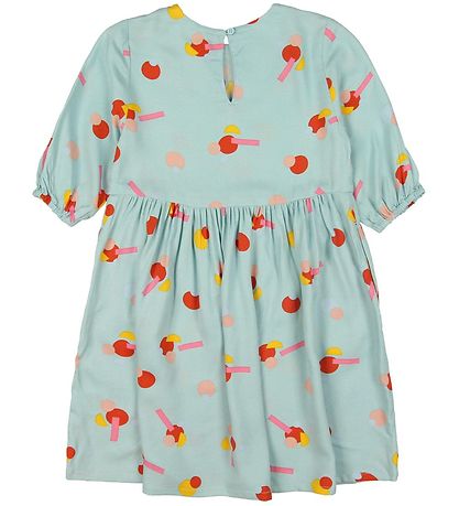 Stella McCartney Kids Kleid - Viskose - Minze m. Muster