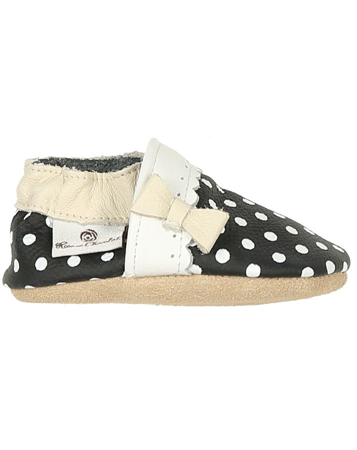 Krabbelschuhe POLKA PRINCESS gepunktet in schwarz