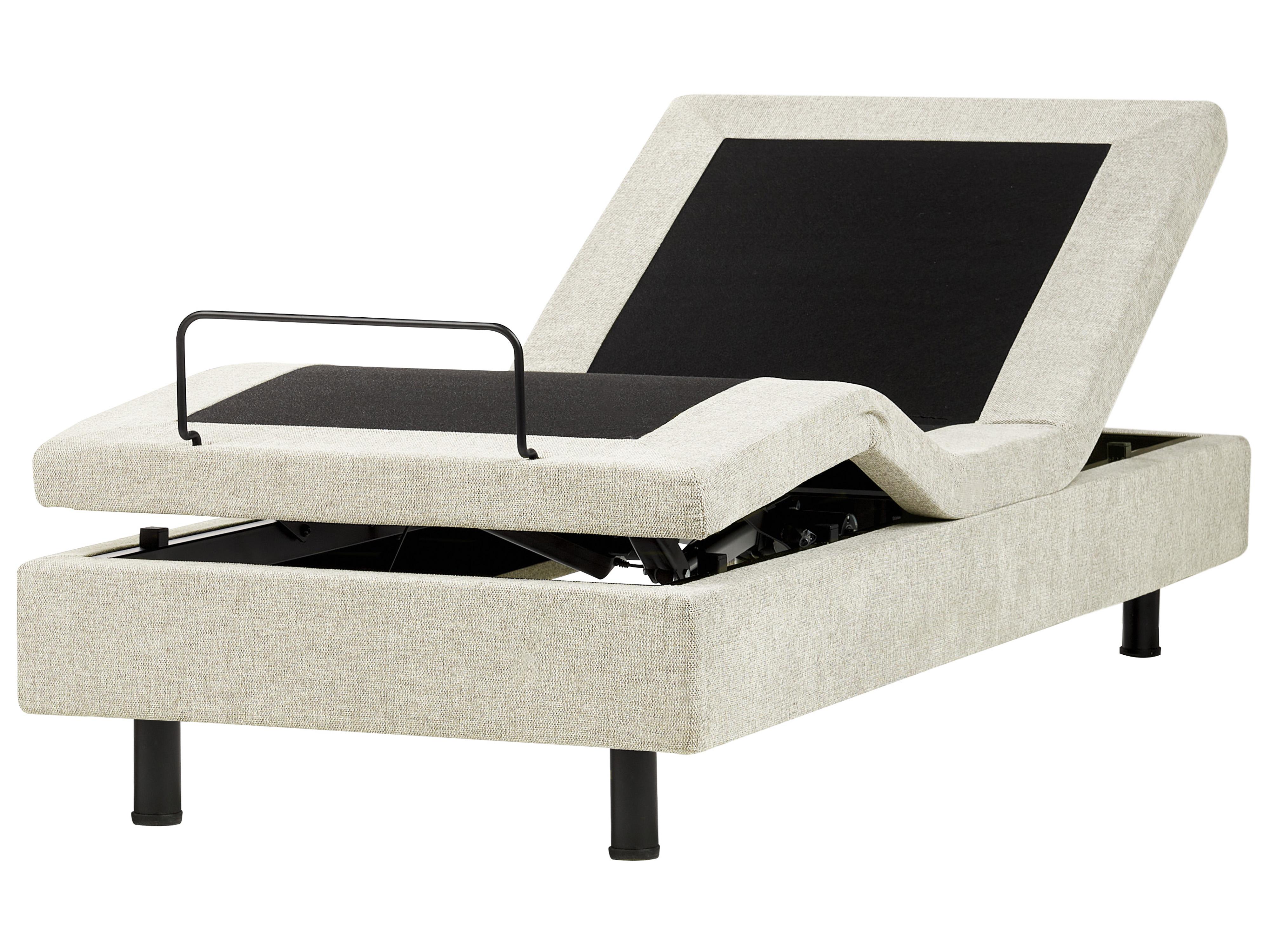 Verstelbaar bed zonder hoofdbord Stof CASTELLAN 90 x 200 cm Beige
