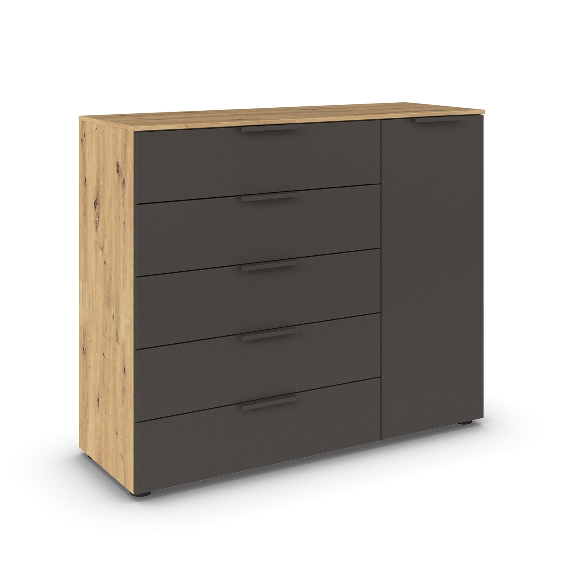 Kommode - Artisan Eiche-graphit - Graphitgriffe - 120 cm