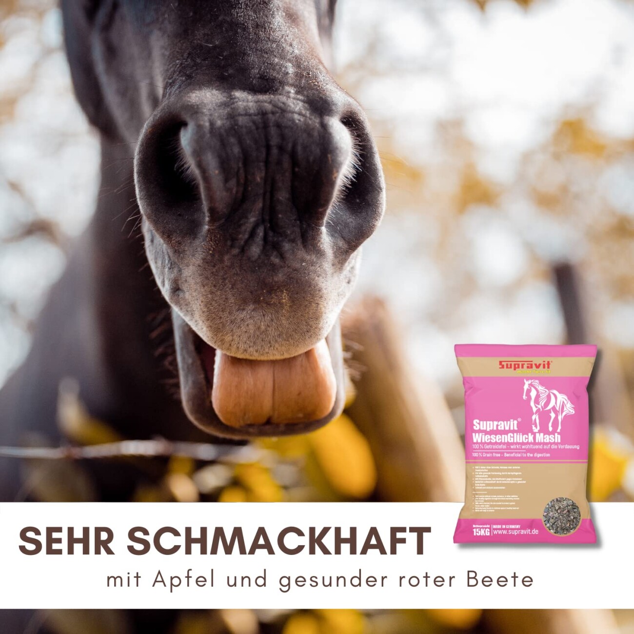 Supravit Pferdefutter Mash | schmackhaftes & energiereiches Pferdefutter für Pferde