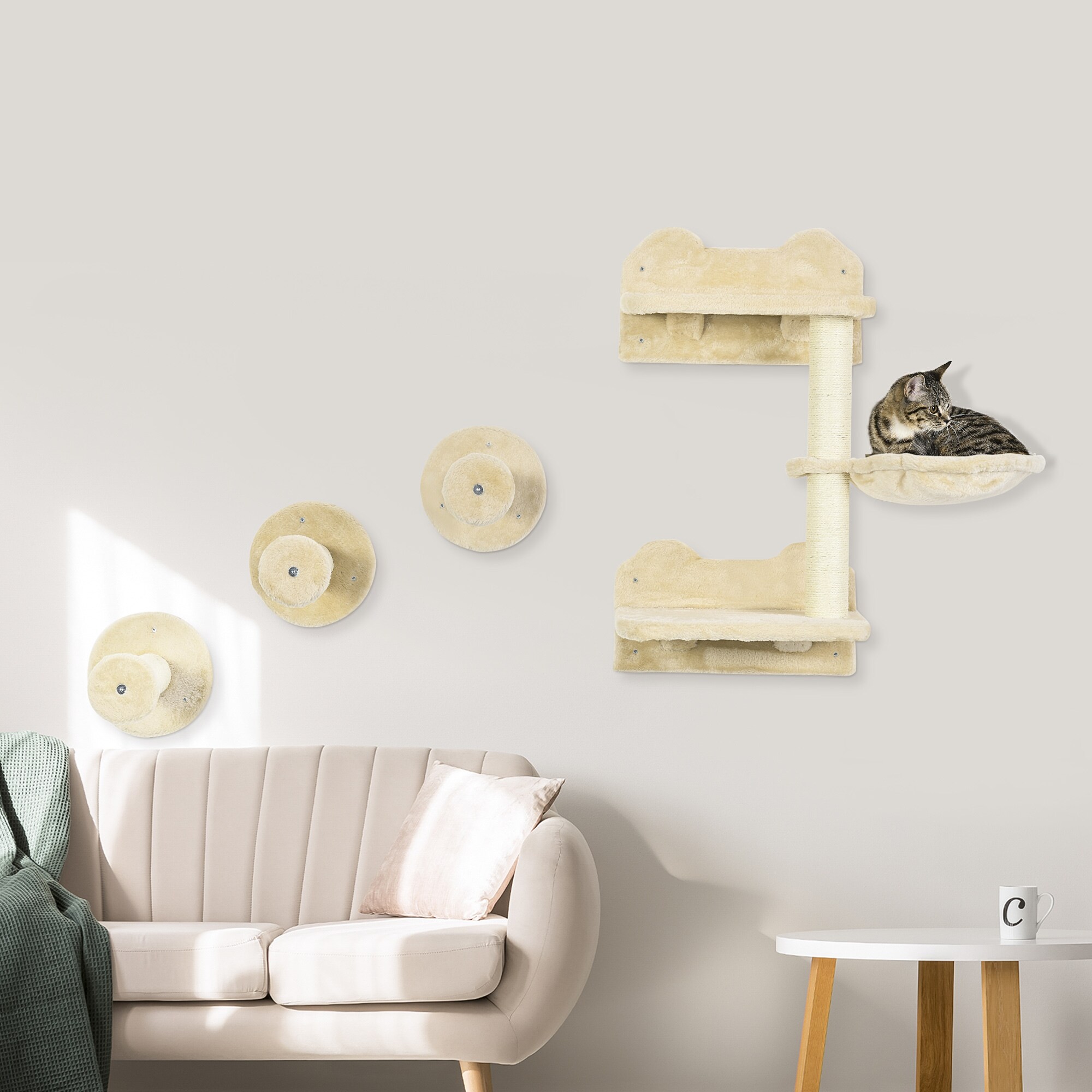 PawHut Kletterwand mit Kletterwand natur 40L x 28B x 73H cm