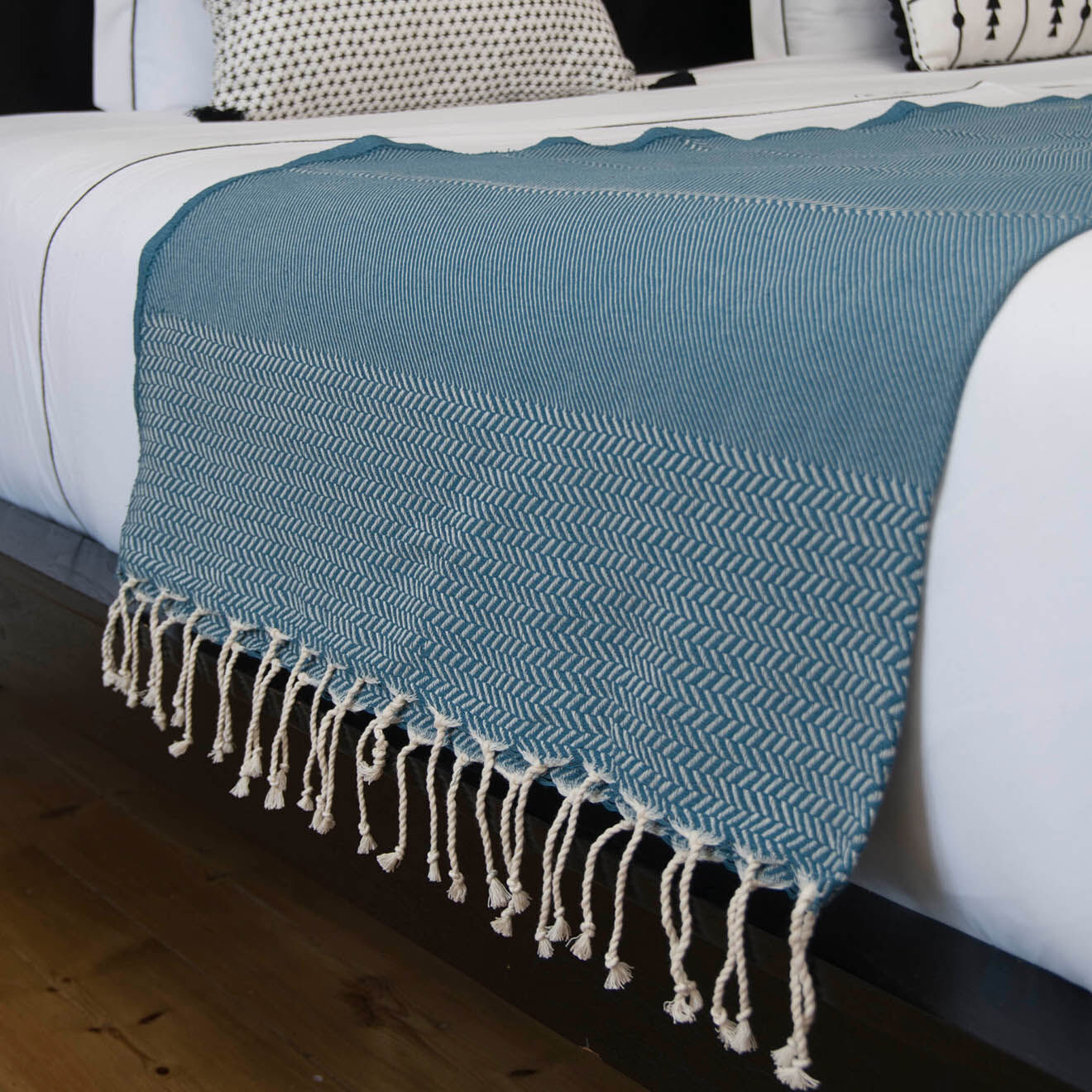 Febronie Plaid Oslo Jacquard pétrole